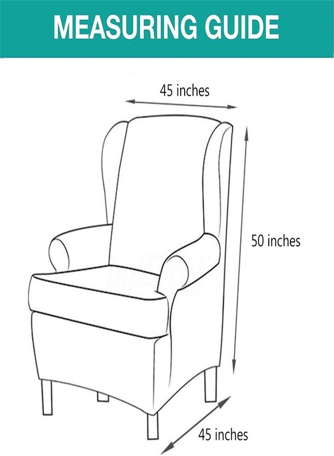 NILUOH Wingback Chair Cover 2-Piece Soft Stretch Wing Chair Slipcover Solid Color Armchair Sofa Couch Cover Furniture Protector with Elastic Bottom for Living Room Bedroom (White) - Image 5